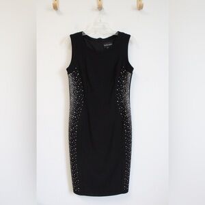 Frank Lyman Black Silver Embellished Sheath Dress